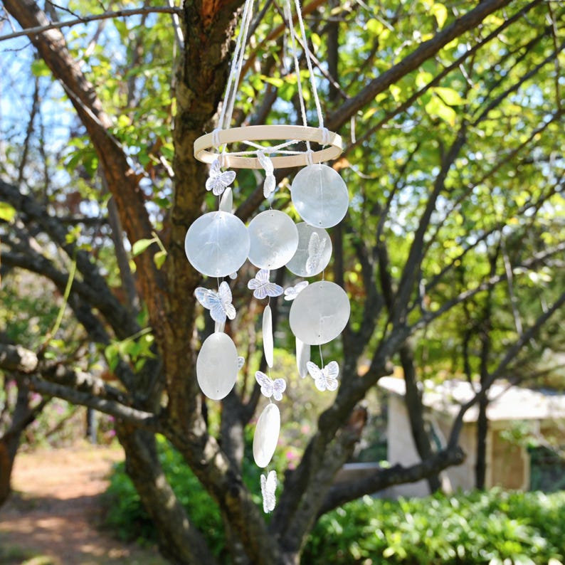Rainbow Shell Wind Chime Sea Glass Outdoor Garden Patio Decoration