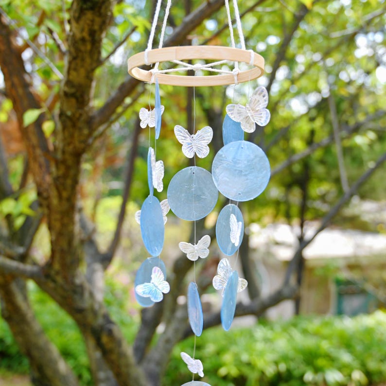 Rainbow Shell Wind Chime Sea Glass Outdoor Garden Patio Decoration