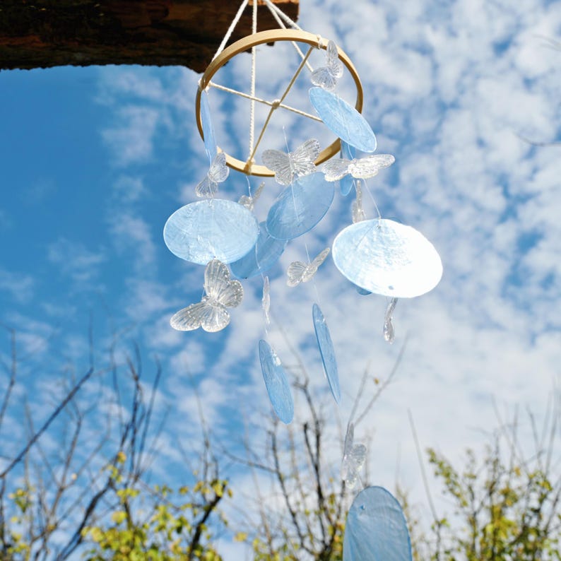 Rainbow Shell Wind Chime Sea Glass Outdoor Garden Patio Decoration