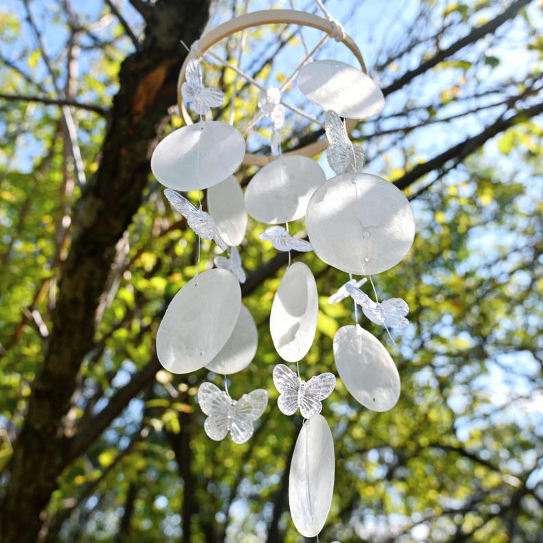 Rainbow Shell Wind Chime Sea Glass Outdoor Garden Patio Decoration