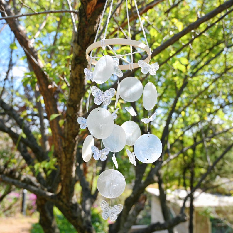 Rainbow Shell Wind Chime Sea Glass Outdoor Garden Patio Decoration