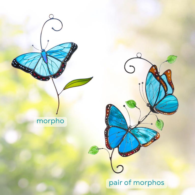 Butterfly Stained Glass Suncatcher Monarch Window Hanging Decoration