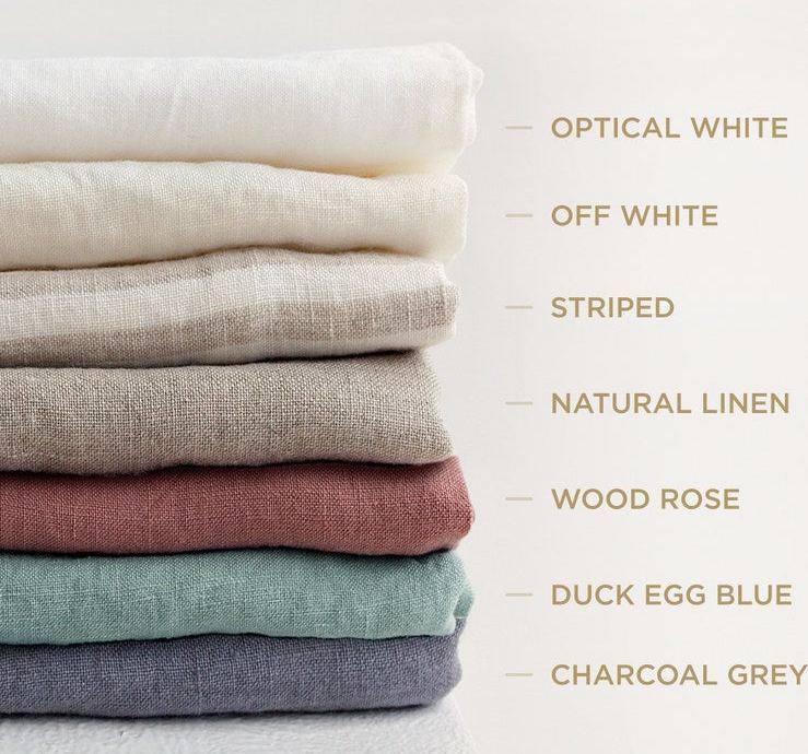 Pinstriped Linen Tablecloth with Ruffles Natural Light Dining Room Decor