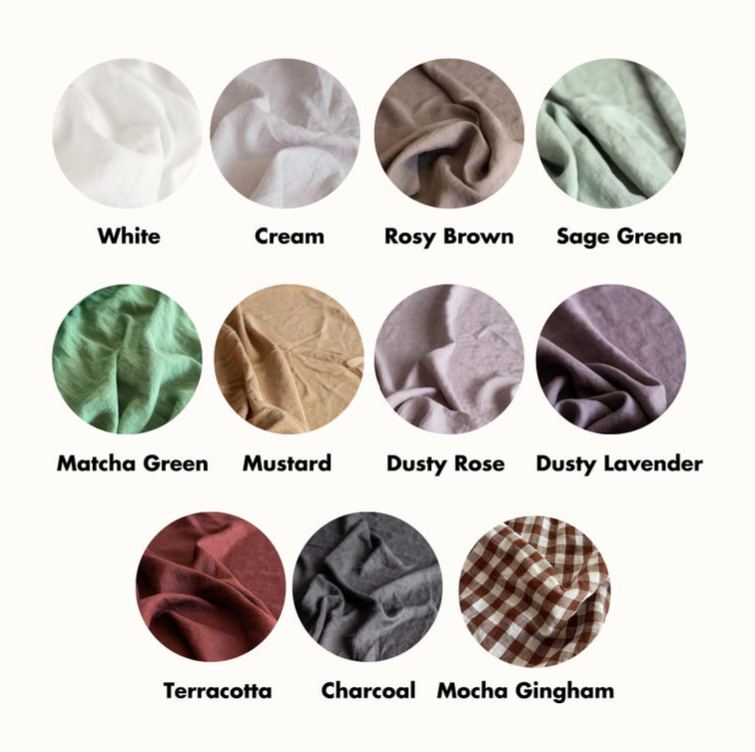 Linen tablecloth in Mocha Gingham. Custom tablecloth. Thanksgiving tablecloth. Christmas tablecloth.