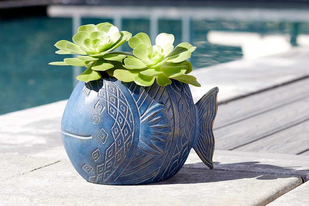 Pesce Planter Decorative Indoor Outdoor Plant Pot Home Accent