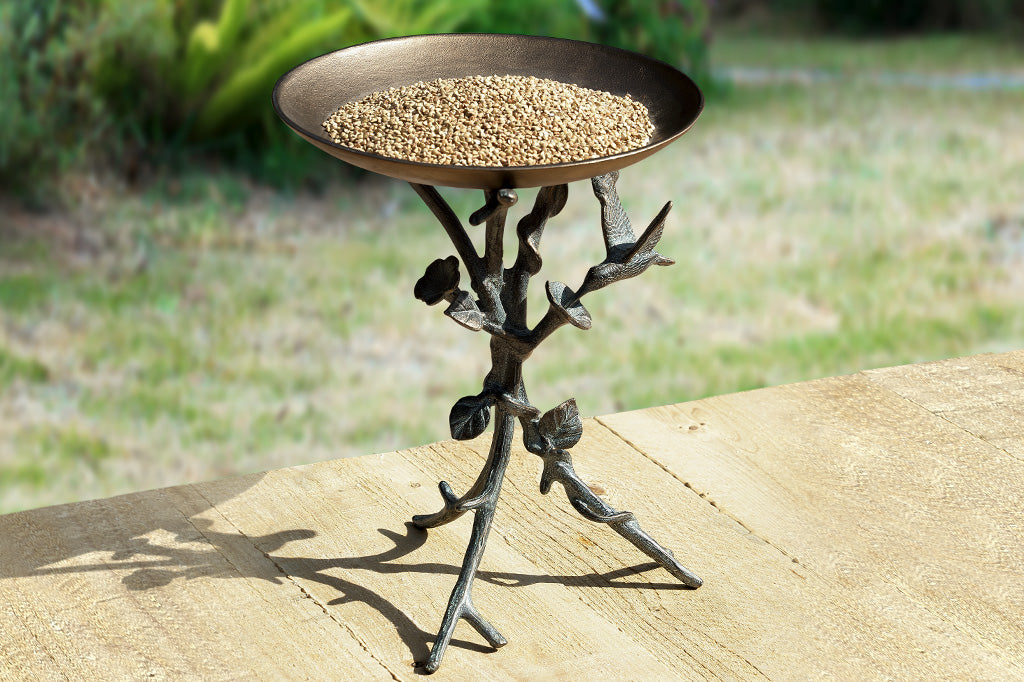 Tabletop Hummingbird and Flowers Bird Bath Feeder