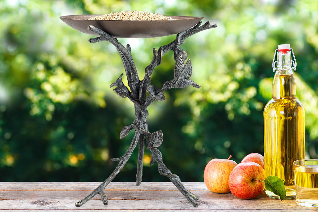 Tabletop Hummingbird and Flowers Bird Bath Feeder