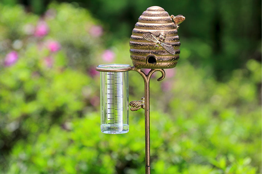 Ruche D'abeilles Rain Gauge Outdoor Garden Decor