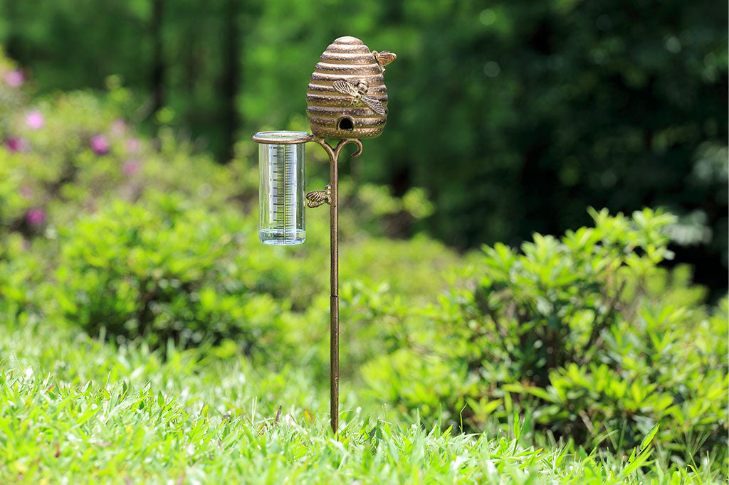 Ruche D'abeilles Rain Gauge Outdoor Garden Decor