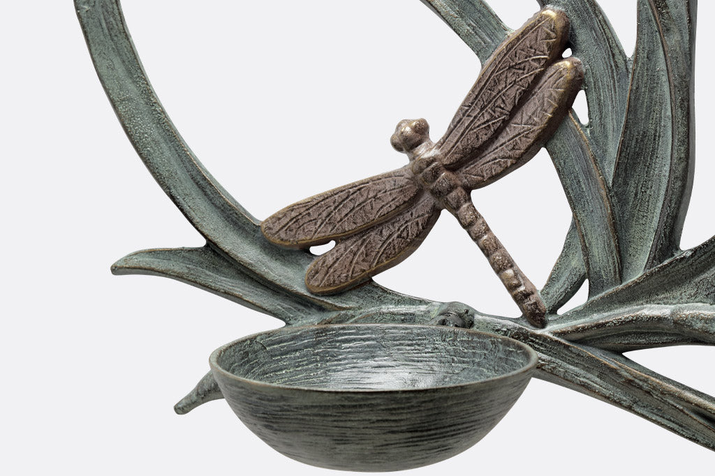 Dragonflies and Cattails Wall Bird Bath Feeder Garden Décor