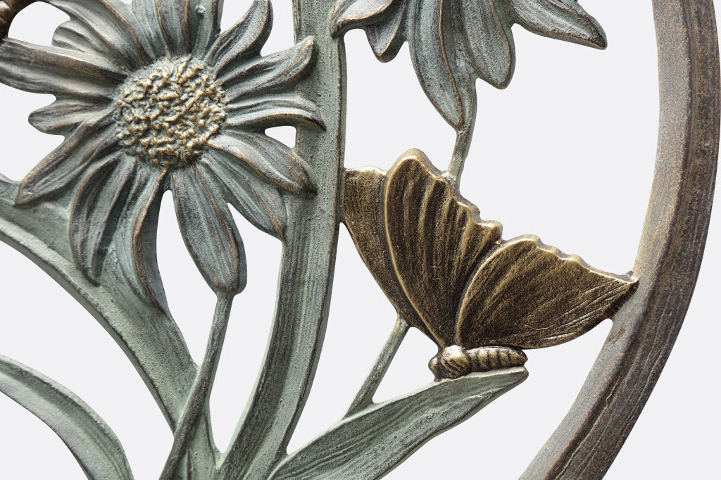 Butterflies and Daisies Wall Bird Bath Feeder Decoration