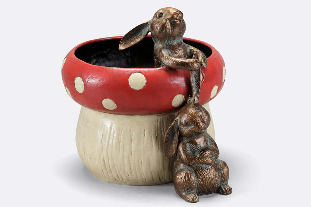 Bunny Hijinks Planter Decorative Plant Pot Home Garden Accent