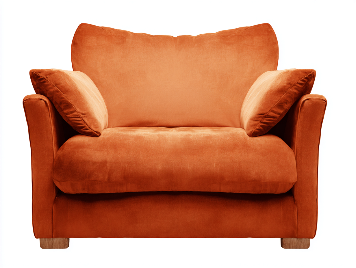 Poltrona in tessuto imbottita 90x85x80 cm - arancione - stile moderno per soggiorno-Airyovae