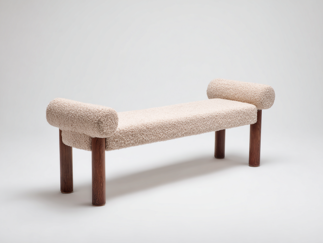 Bench Daybed upholstered bench 170x50x60 cm - beige - contemporary indoor seating