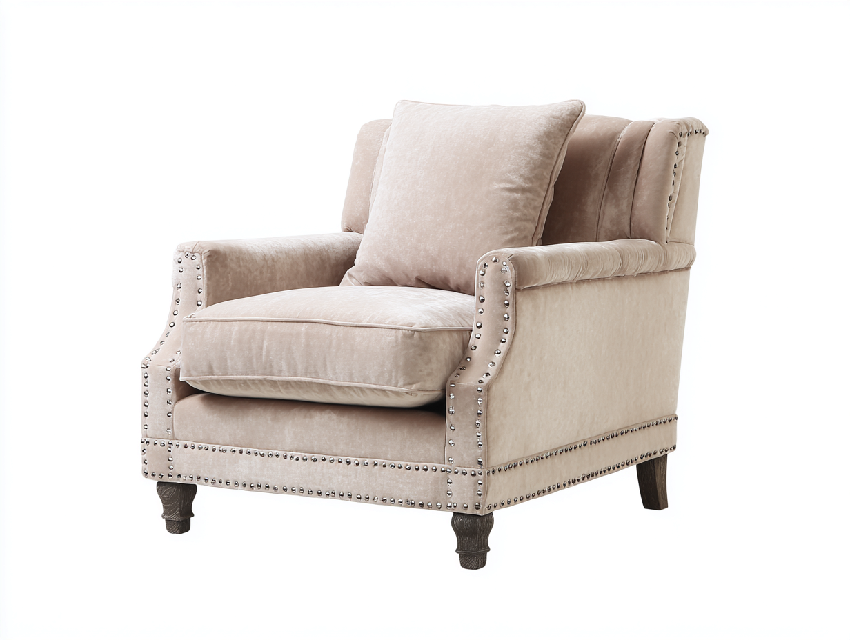 Club armchair upholstered 88x84x90 cm - beige - classic lounge seating