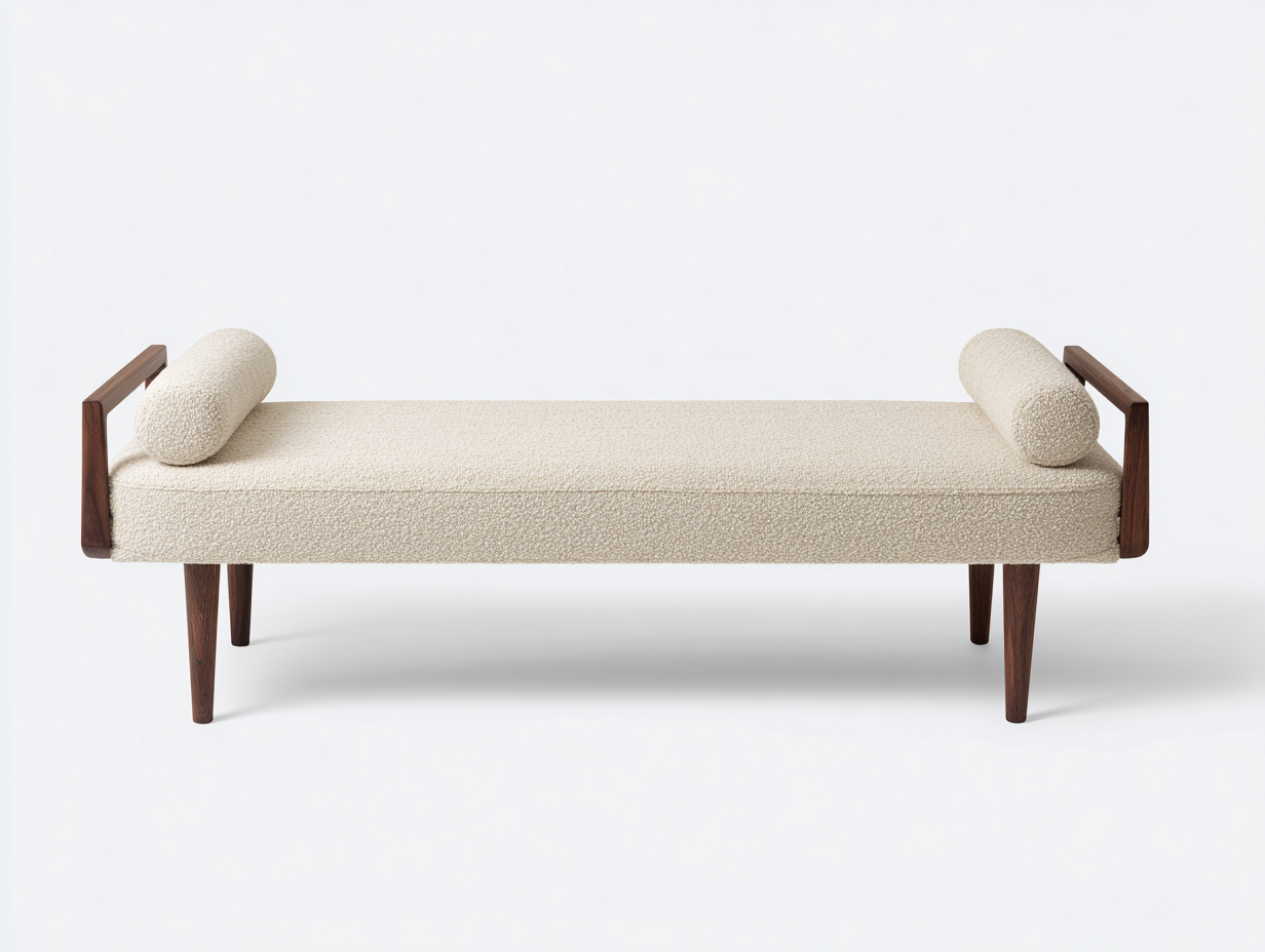 Bench Daybed upholstered bench 170x50x58 cm - beige - contemporary indoor seating