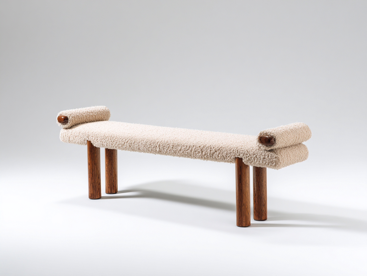 Bench Daybed upholstered bench 175x50x58 cm - beige - modern lounge seating