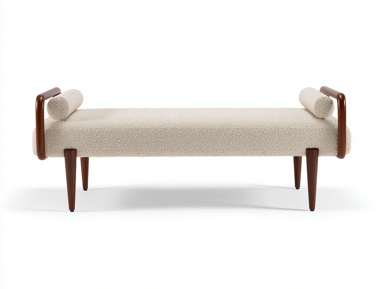 Bench Daybed upholstered bench 185x55x62 cm - beige - modern lounge seating