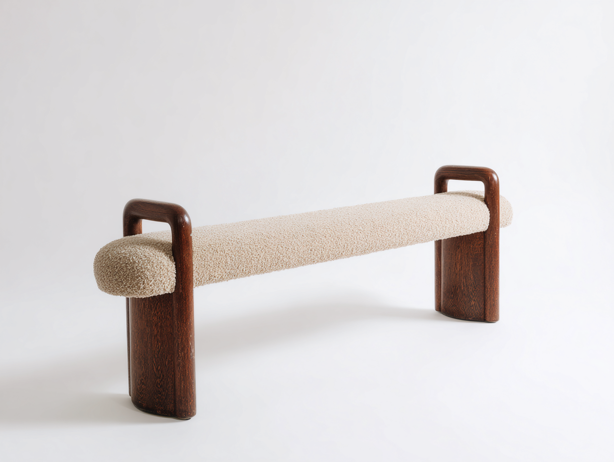 Bench Daybed upholstered bench 155x45x56 cm - beige - minimalist indoor seating