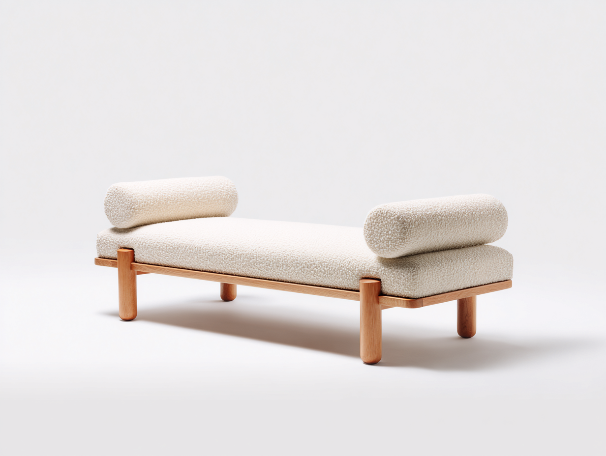 Bench Daybed upholstered bench 175x52x59 cm - beige - elegant indoor daybed