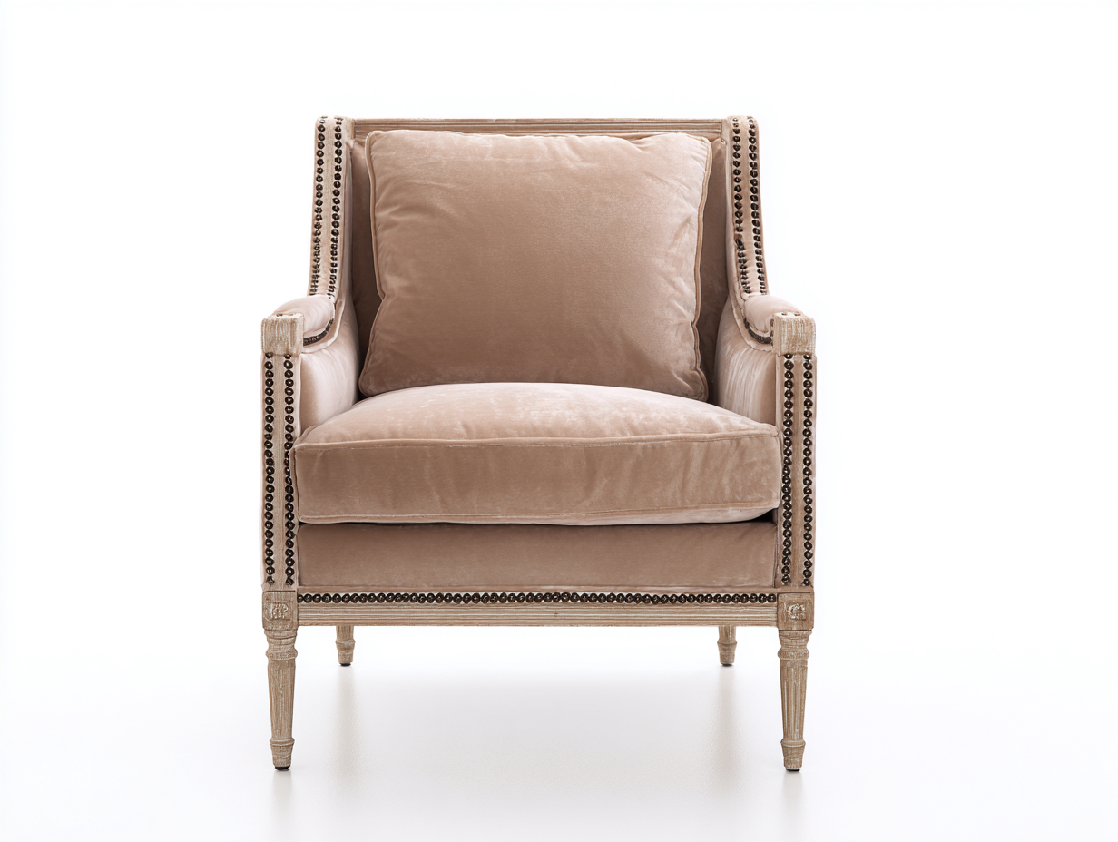 Club armchair upholstered 86x82x88 cm - taupe - modern classic lounge chair