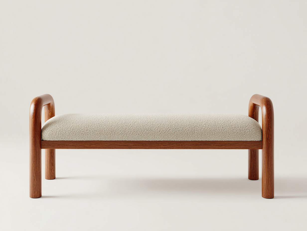 Bench Daybed upholstered bench 165x48x58 cm - beige - modern indoor daybed