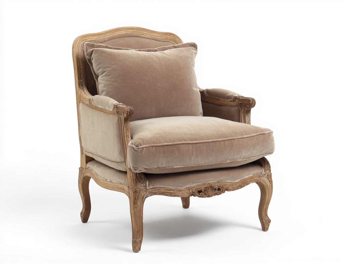 French country armchair wood frame 92x88x94 cm - beige - classic lounge chair