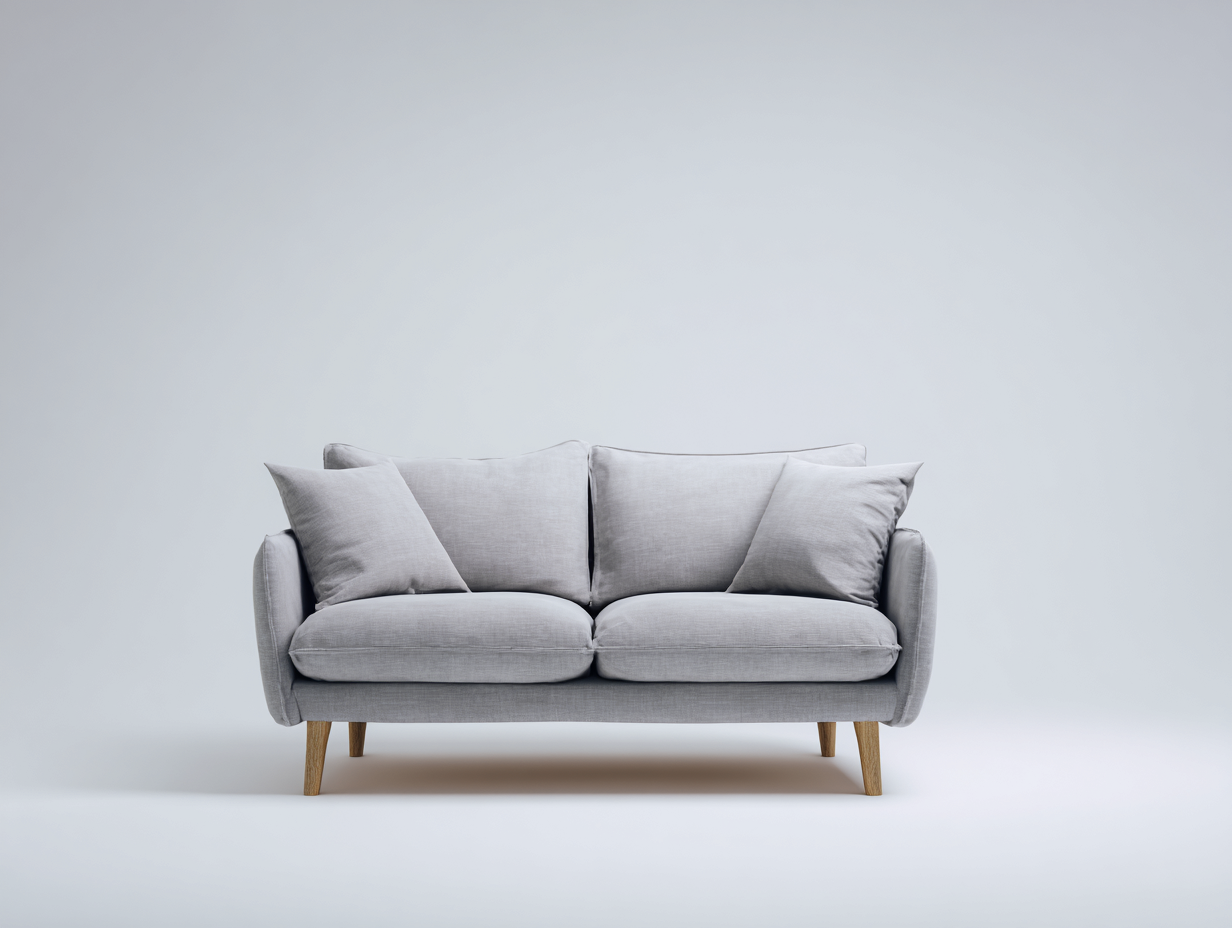 Loveseat upholstered fabric 60x32x34 inches - light gray - modern minimalist design