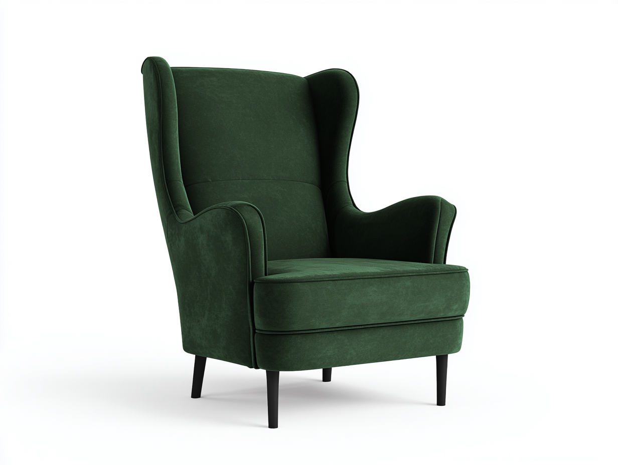 Armchair upholstered fabric 31x32x41 inches - green - modern lounge design