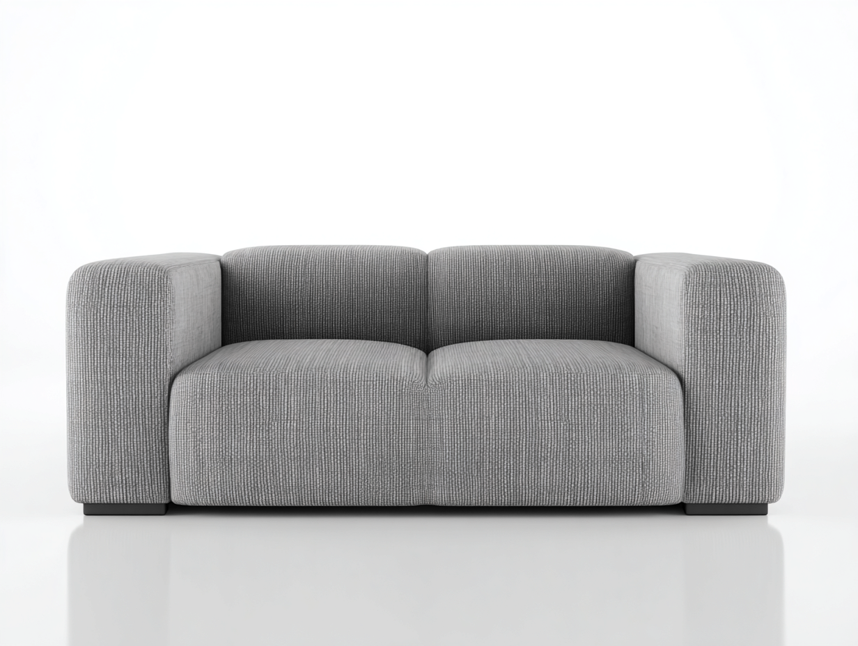 Loveseat fabric upholstery 70x36x30 inches - light gray - modern low profile design