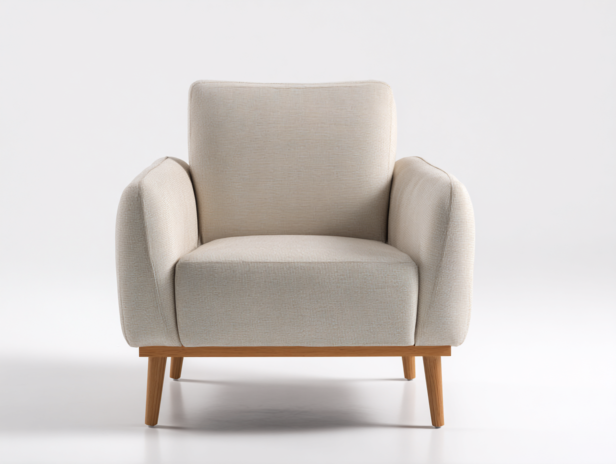 Armchair upholstered fabric 32x33x39 inches - beige - modern lounge design