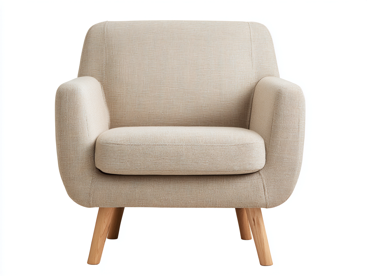 Armchair Fabric Upholstered 31x30x34 inches - Beige - Modern Minimalist Design