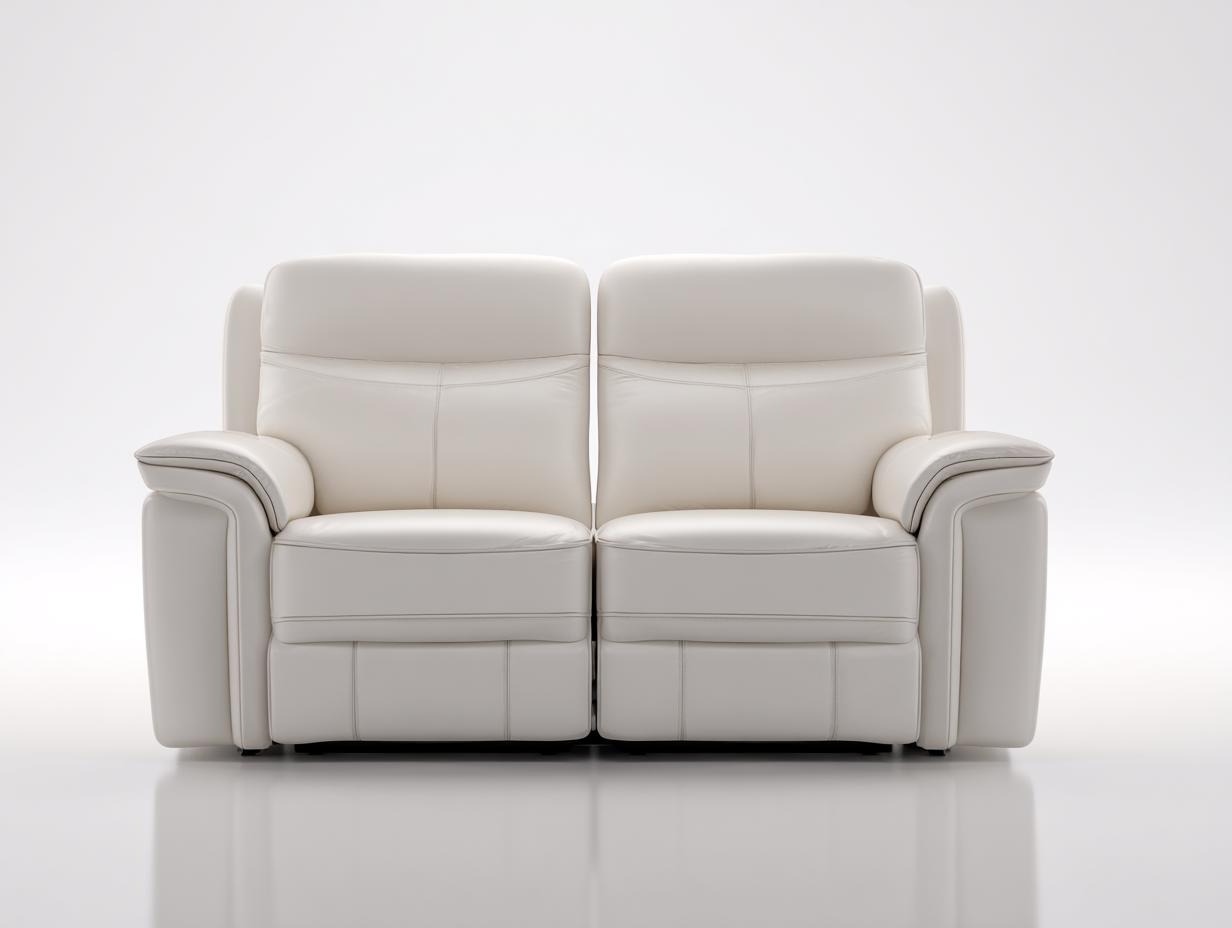 Loveseat Leather Upholstered 64x36x38 inches - White - Modern Comfort Design