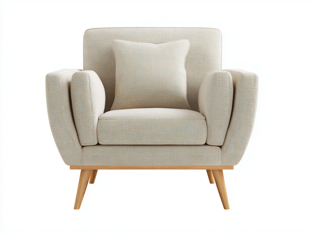 Armchair fabric upholstery 32x34x36 inches - beige - modern comfort design