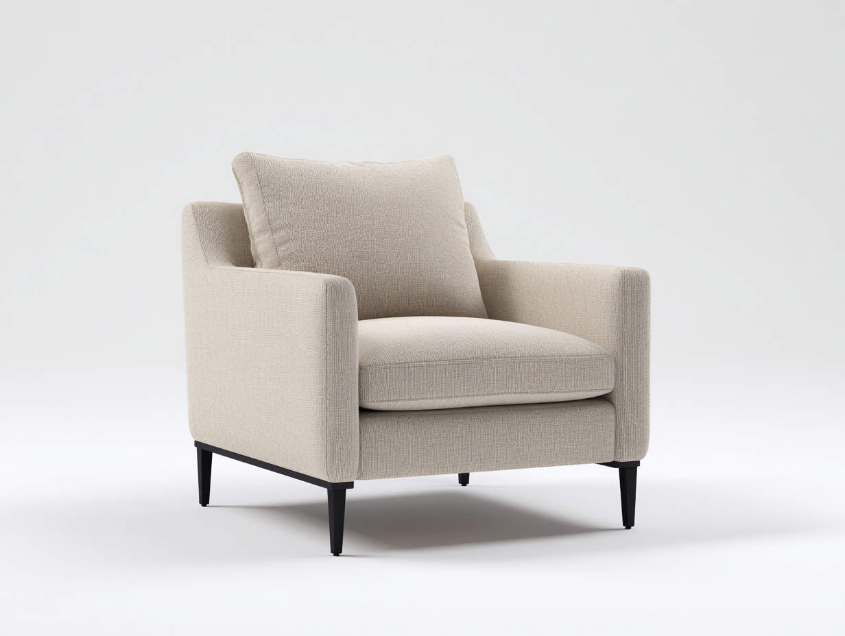 Armchair fabric upholstery 33x35x36 inches - beige - modern lounge design