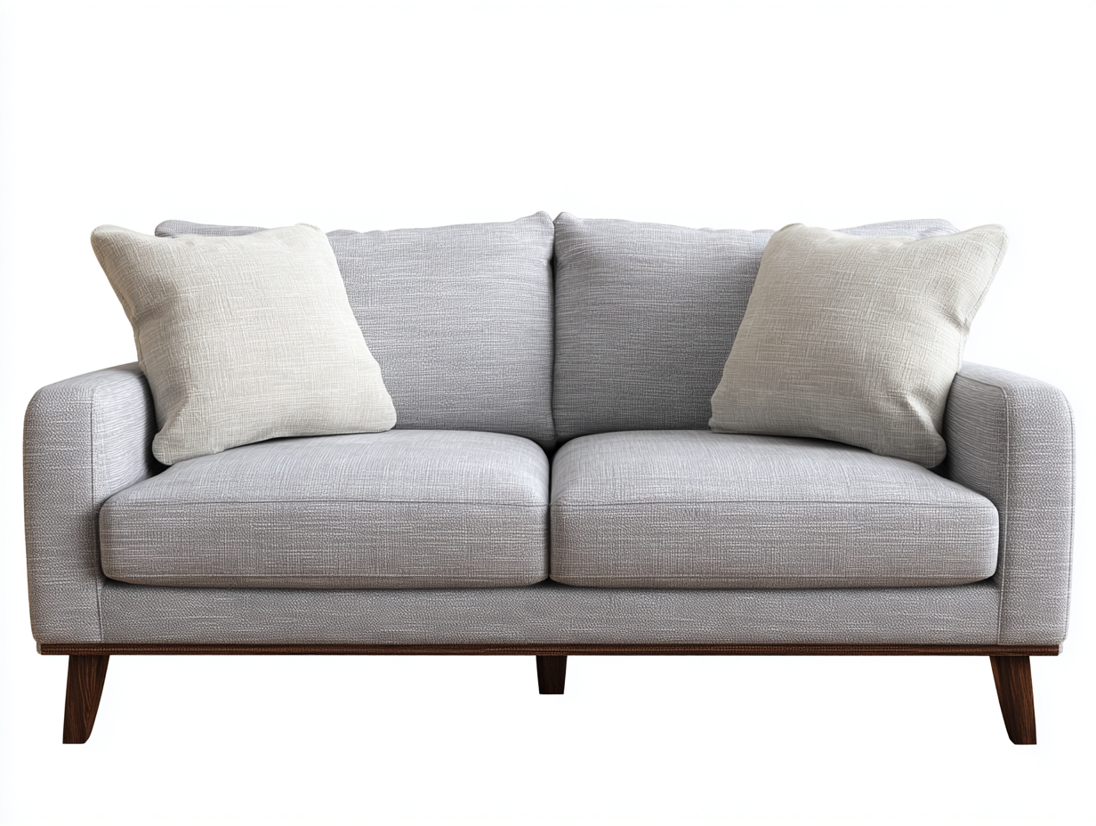 Loveseat fabric upholstery 60x35x33 inches - light gray - modern clean design