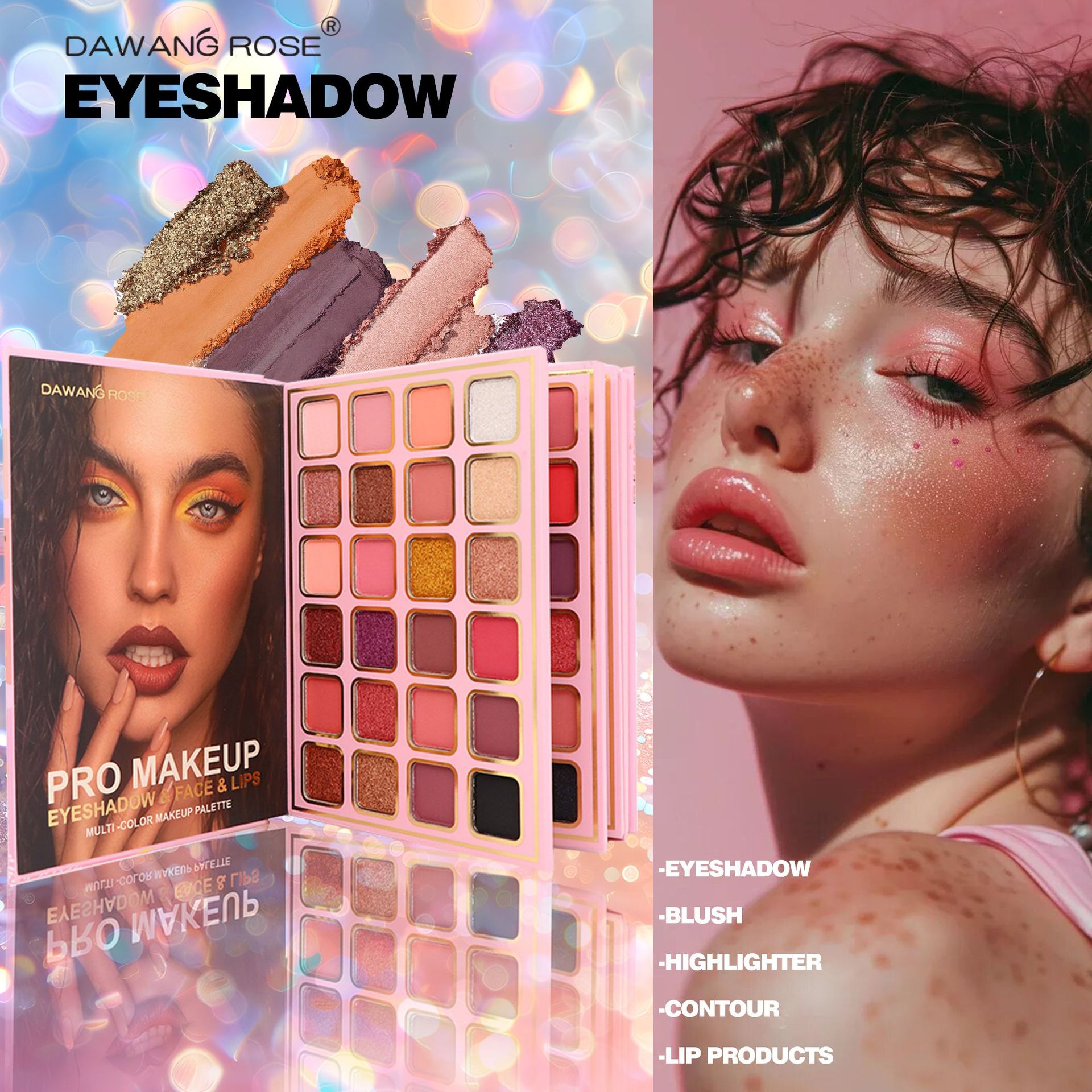 5-Piece Eyeshadow Palette with Highlighter, Blush, Concealer, and Eyeshadow