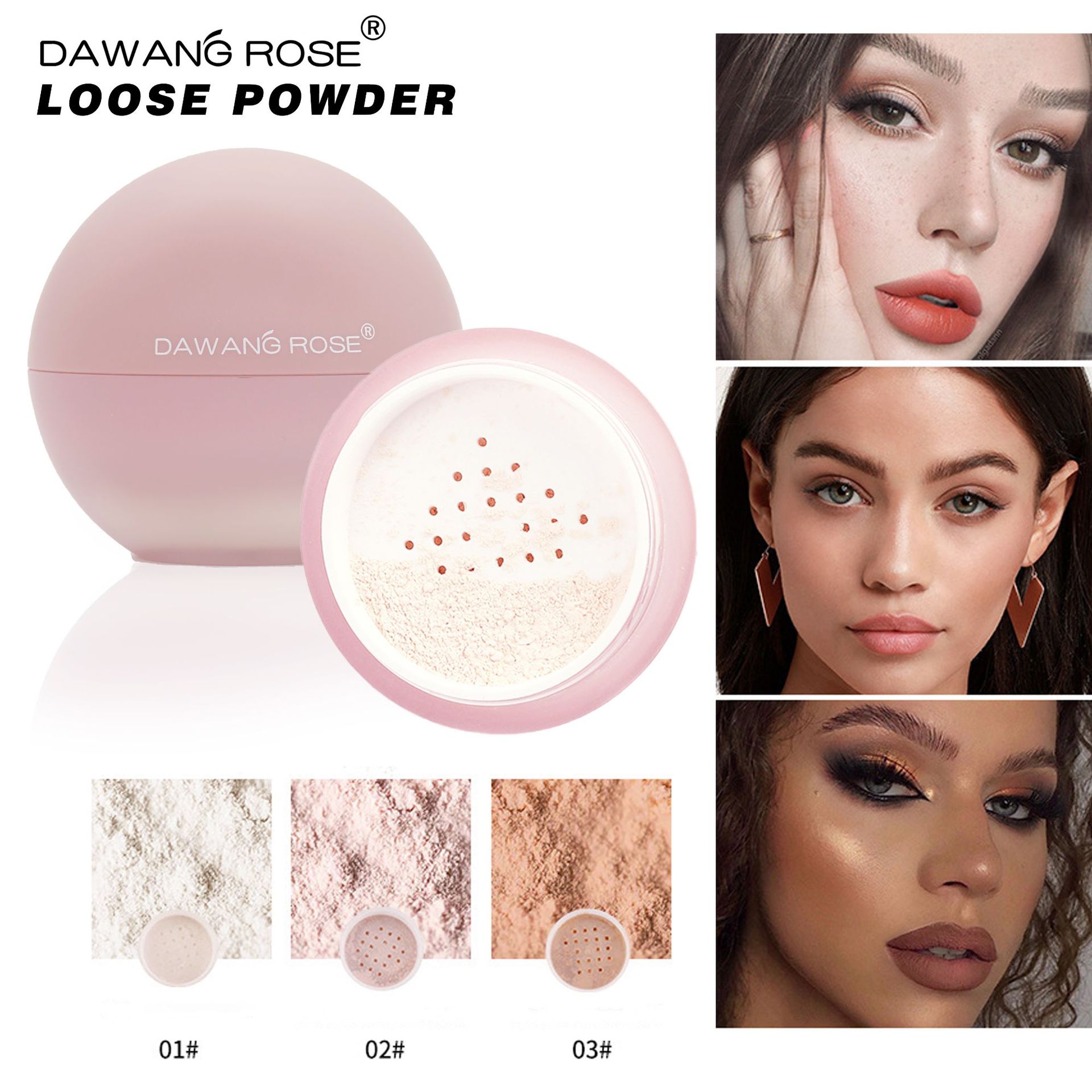 New Round Loose Powder for Makeup Holding, Oil Control and Setting