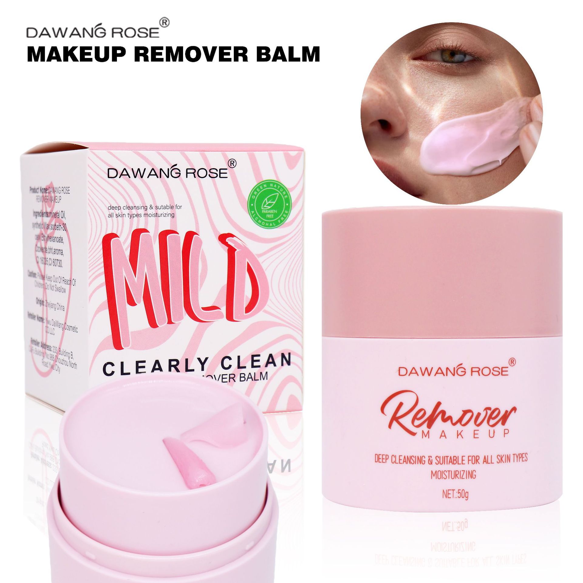 Rotating Cleansing Balm Gentle on skin, non-irritating Refreshing 3-in-1 makeup remover for face, lips, and eyes
