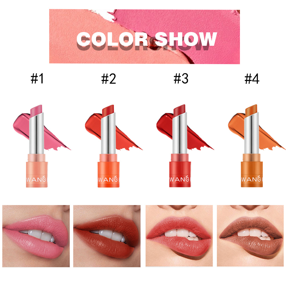 4-Piece Lip Gloss & Lip Lacquer Set Matte & Pearl Finish Non-Transfer Lipstick