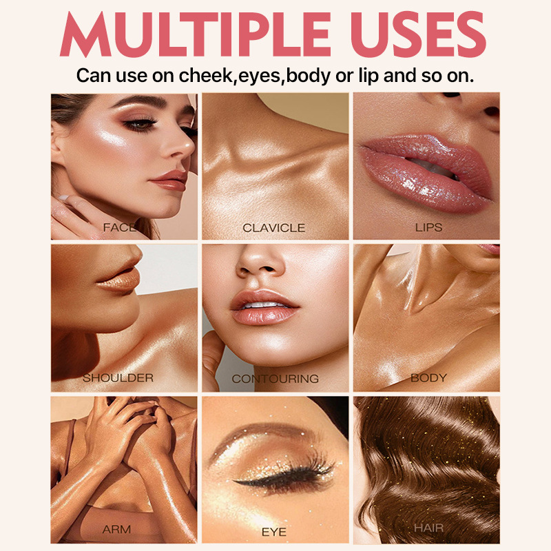 12 colours of large-grained sequin pearl loose powder finishing and highlighting