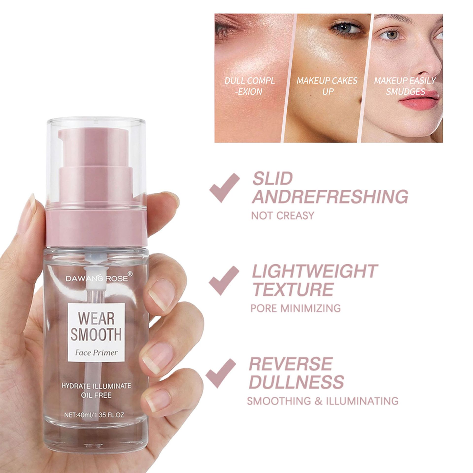Moisturizing Primer: Blurs Pores, Softens Skin, Breathable, Long-Lasting