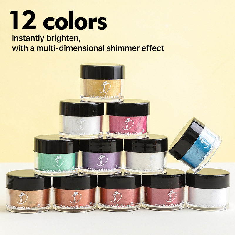 12 colours of large-grained sequin pearl loose powder finishing and highlighting