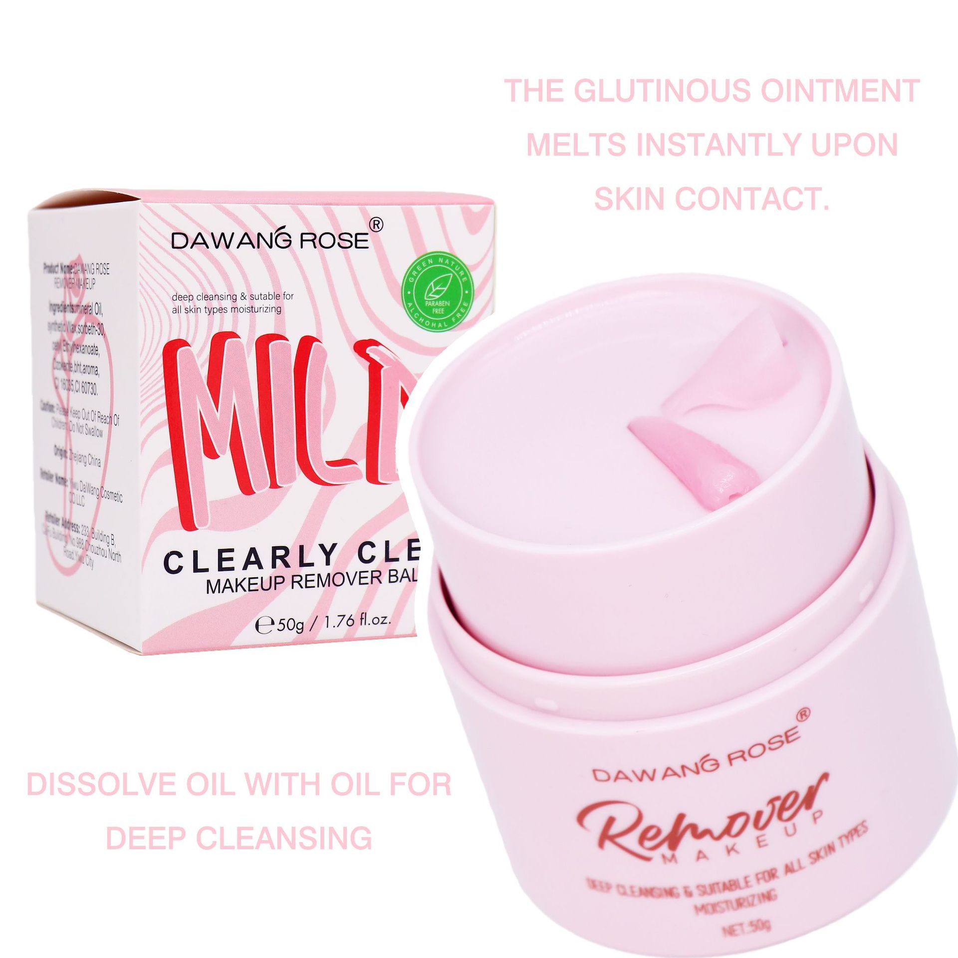 Rotating Cleansing Balm Gentle on skin, non-irritating Refreshing 3-in-1 makeup remover for face, lips, and eyes