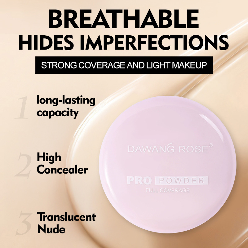 Setting Powder Compact Touch-up & Conceal Oil Control & Long-Lasting Dual-Use for Dry & Damp No Caking & No Fading Cosmetics
