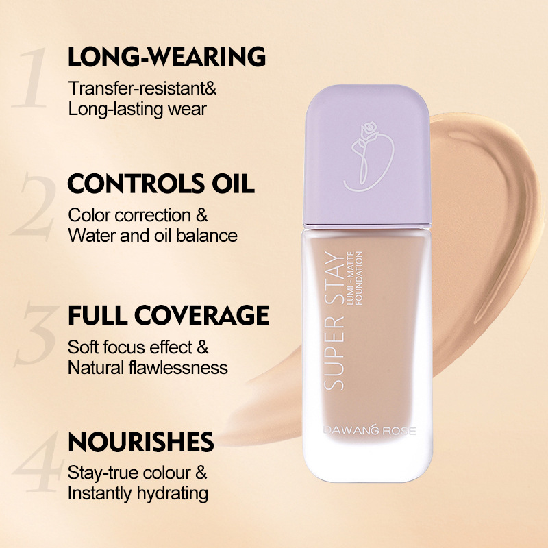 Compact bottle foundation liquid conceals imperfections, moisturizes, and stays put without fading