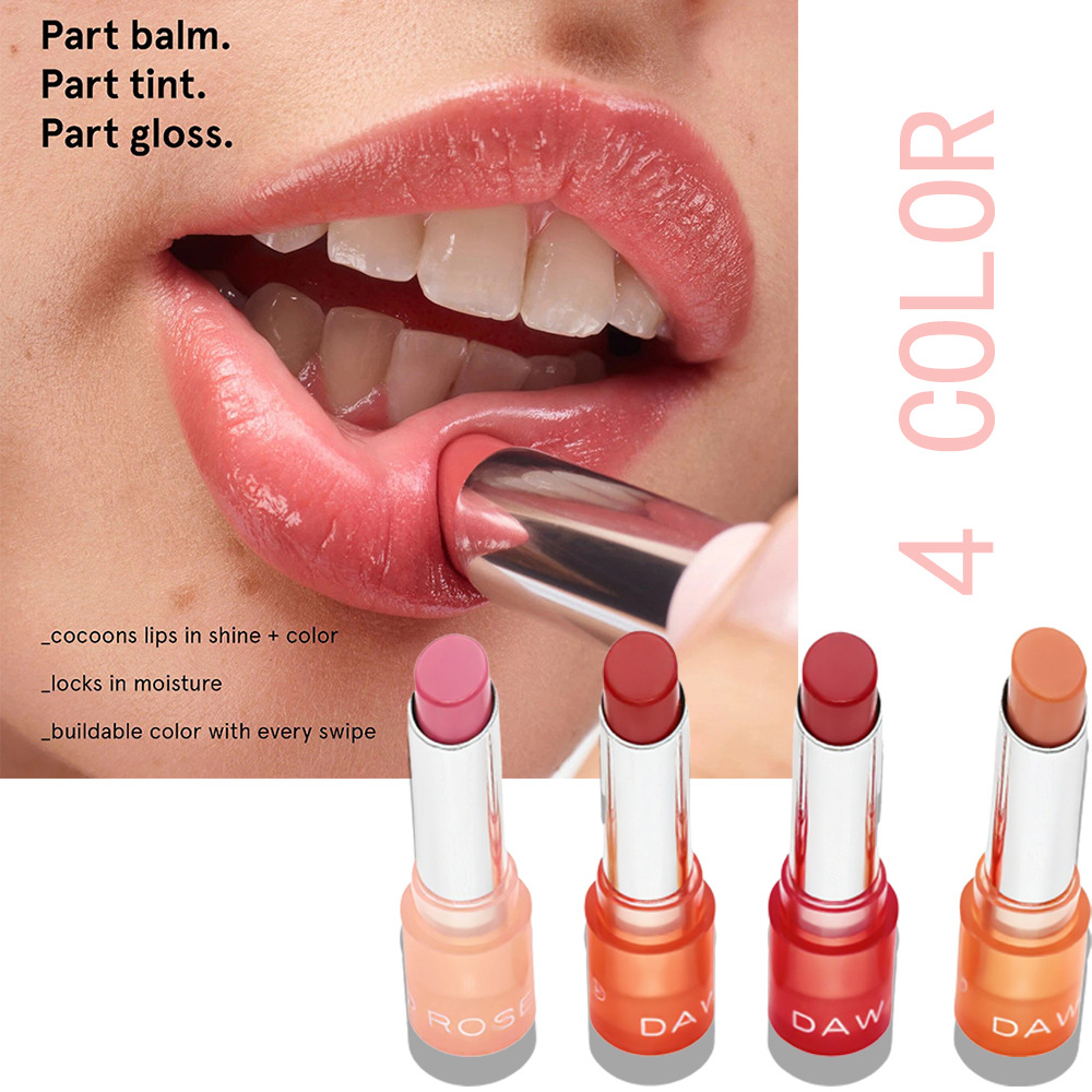 4-Piece Lip Gloss & Lip Lacquer Set Matte & Pearl Finish Non-Transfer Lipstick