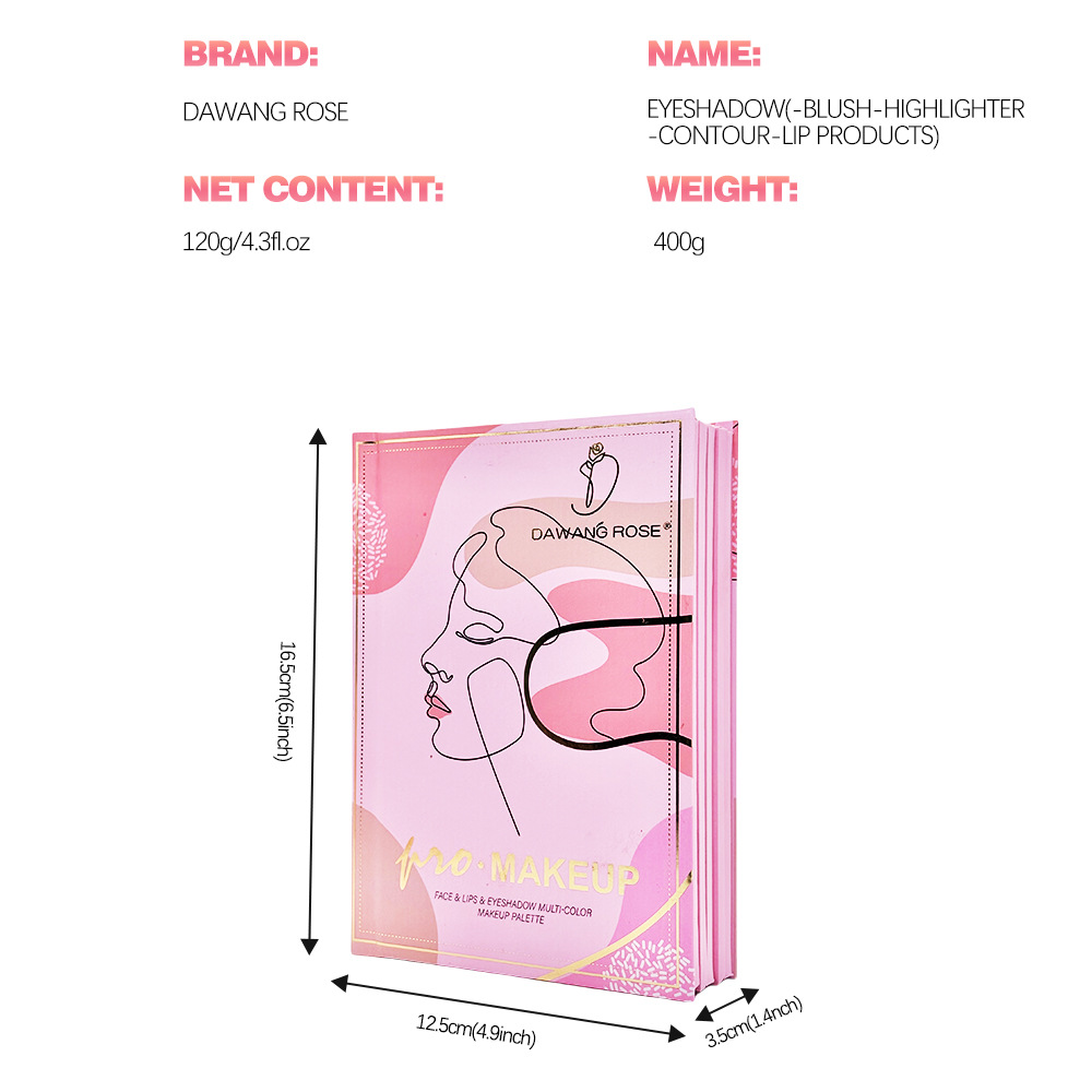 5-Piece Eyeshadow Palette with Highlighter, Blush, Concealer, and Eyeshadow