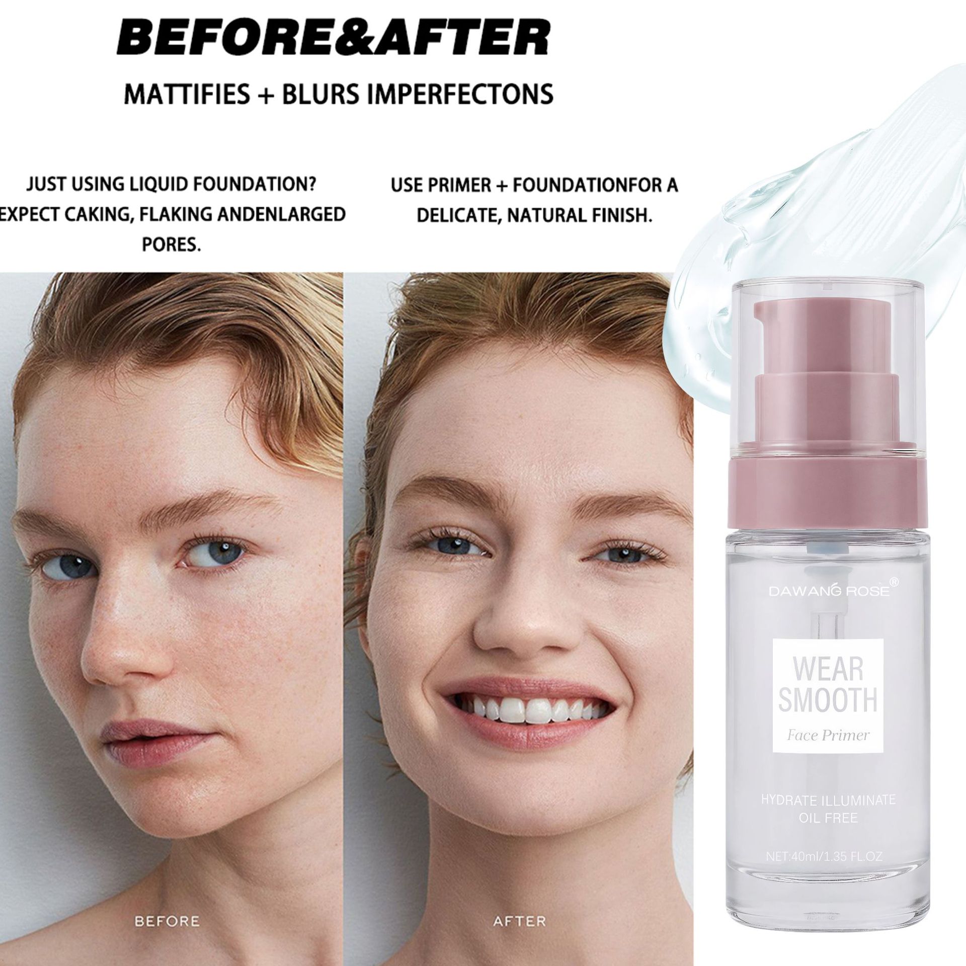 Moisturizing Primer: Blurs Pores, Softens Skin, Breathable, Long-Lasting