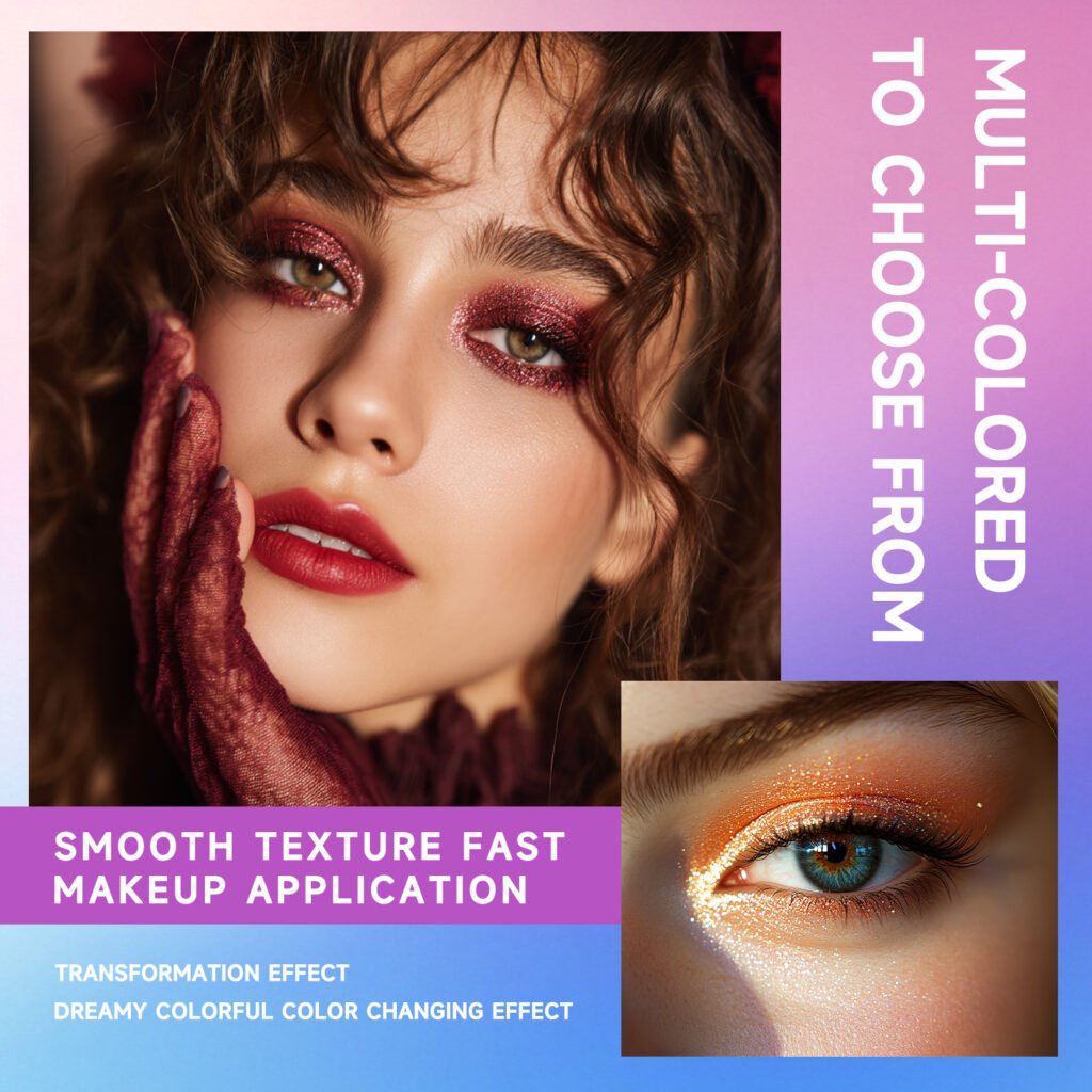 12 colours of large-grained sequin pearl loose powder finishing and highlighting